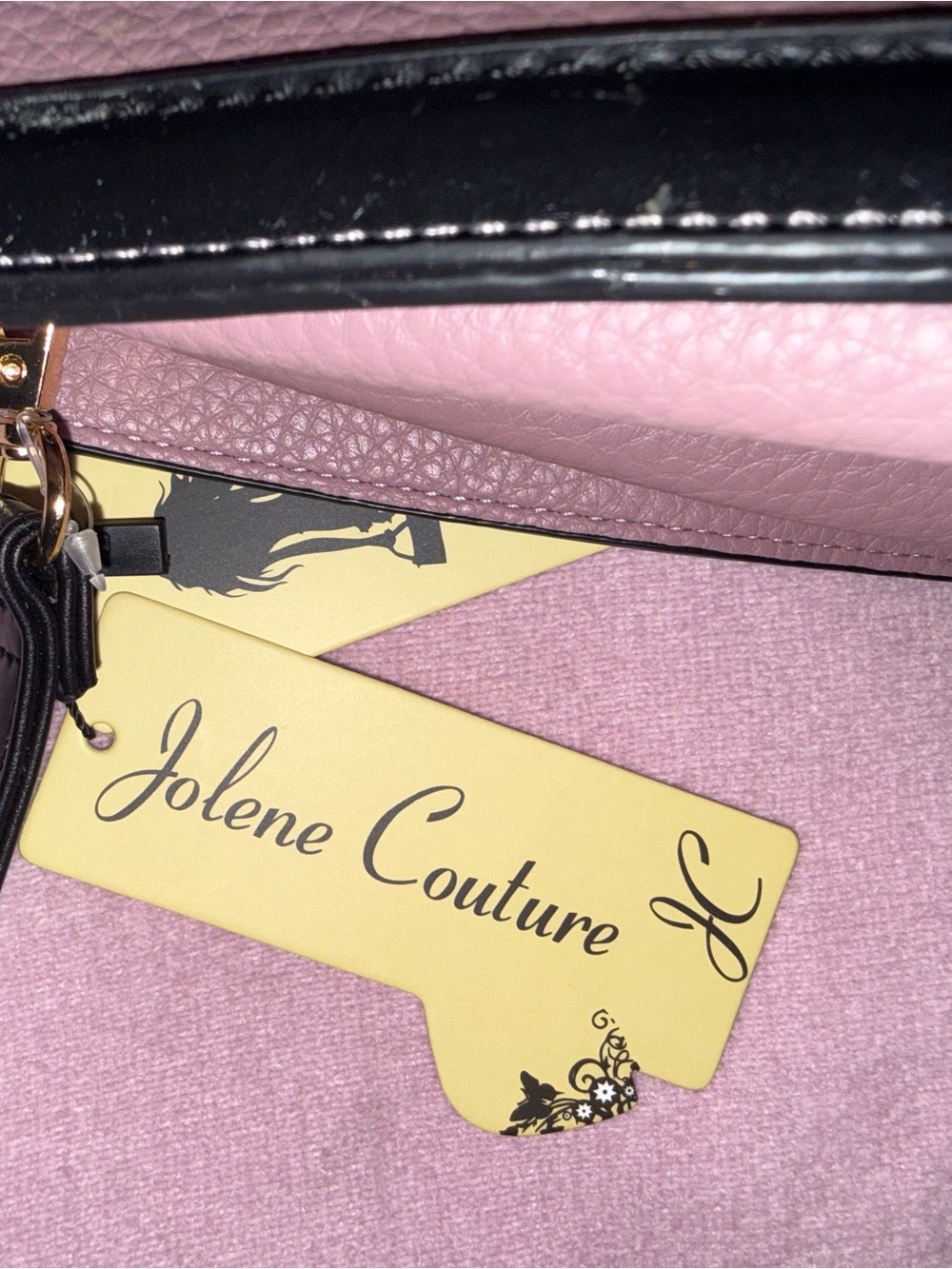 Women's Pink Crossbody Bag with Black Trim - Picture 4 of 7